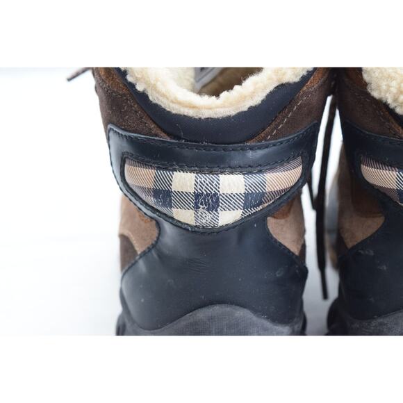 Burberry Men's Tor Genuine Shearling Lined Hiking Boot Brown 42 FLAWS READ - Picture 6 of 12